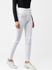 Kotty Women White Skinny Fit High-Rise Clean Look Jeans
