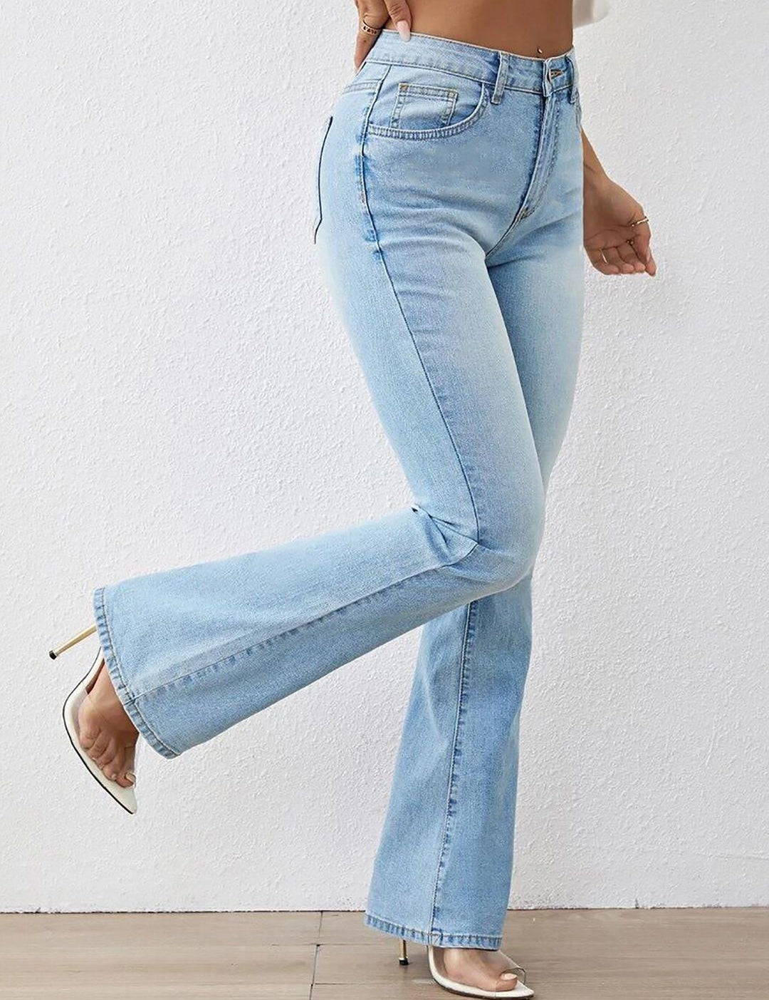 Kotty Women Jean Bootcut High-Rise Heavy Fade Stretchable Jeans