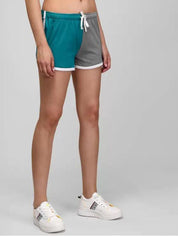 Kotty Women Regular Fit Low-Rise Colourblocked Sports Shorts