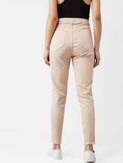 Kotty Women Cream-Coloured Skinny Fit High-Rise Clean Look Jeans