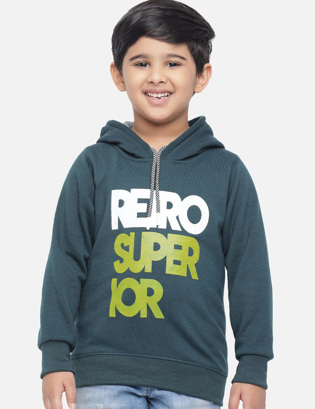 Kotty Boys Green Printed Sweatshirt