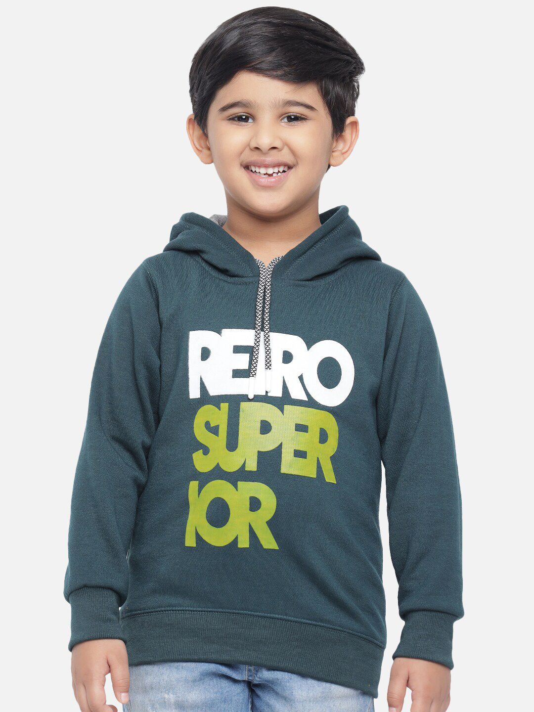 Kotty Boys Green Printed Sweatshirt
