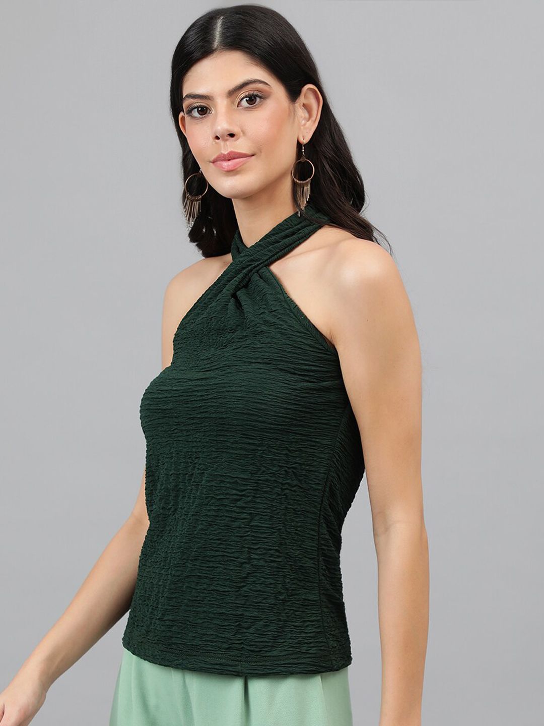 Kotty Green Halter Neck Sleeveless Top