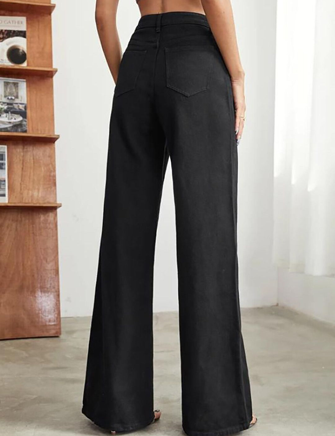 Kotty Women Black Jean Straight Fit High-Rise Stretchable Jeans