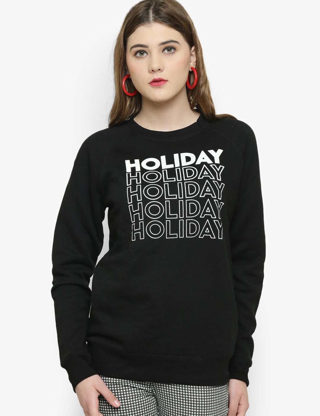 Kotty Women Black Printed Sweatshirt