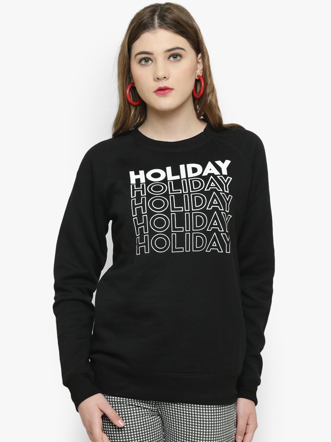 Kotty Women Black Printed Sweatshirt