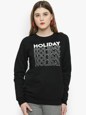 Kotty Women Black Printed Sweatshirt