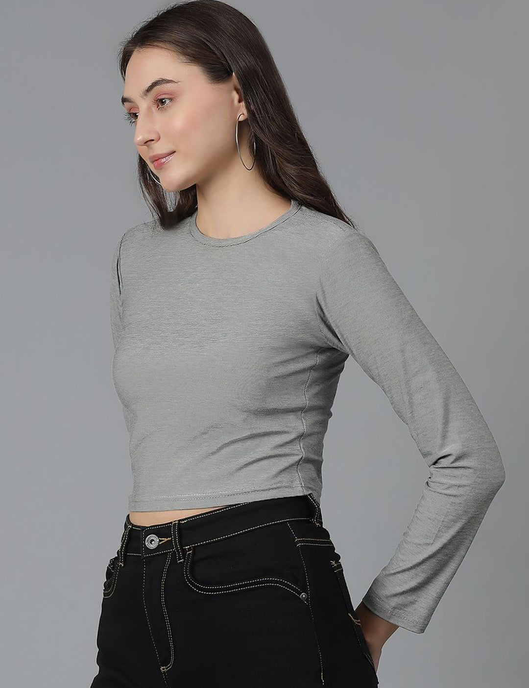 Kotty Round Neck Cotton Slim Fit T-shirt