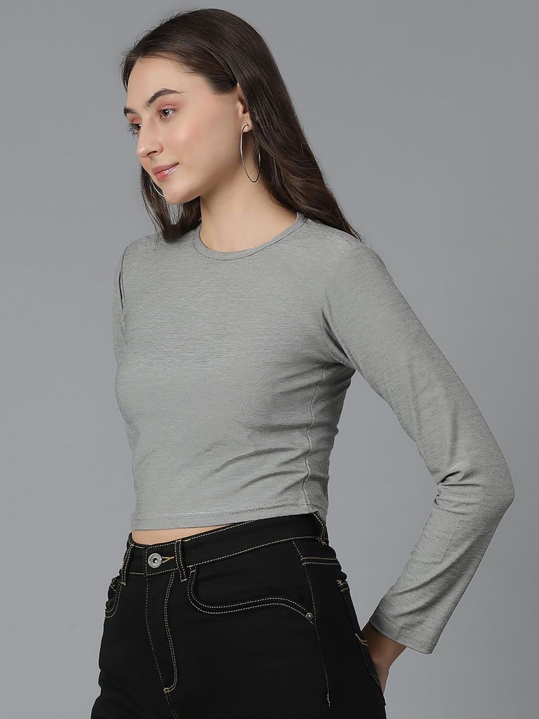 Kotty Round Neck Cotton Slim Fit T-shirt