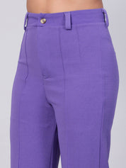 KOTTY BIZwear Women Relaxed Straight Fit High-Rise Easy Wash Pleated Trousers