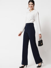 KOTTY BIZwear Women Pack Of 2 Straight Fit High-Rise Easy Wash Relaxed Parallel Trousers