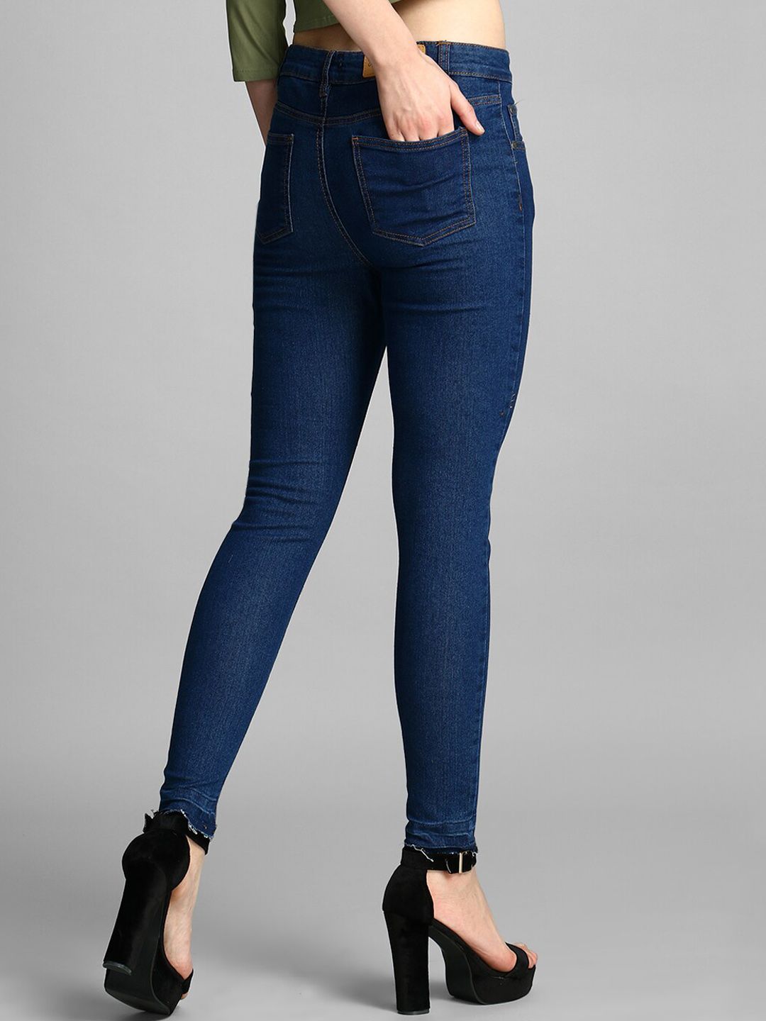 Kotty Women Blue Skinny Fit High-Rise Clean Look Jeans