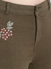 Kotty Women Olive Green Skinny Fit High-Rise Clean Look Jeans