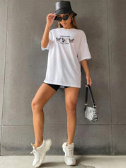 Kotty Drop-Shoulder Sleeves Oversize Cotton T-shirt
