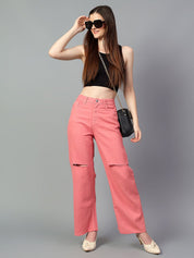 Kotty Women Bootcut High-Rise Slash Knee Stretchable Jeans