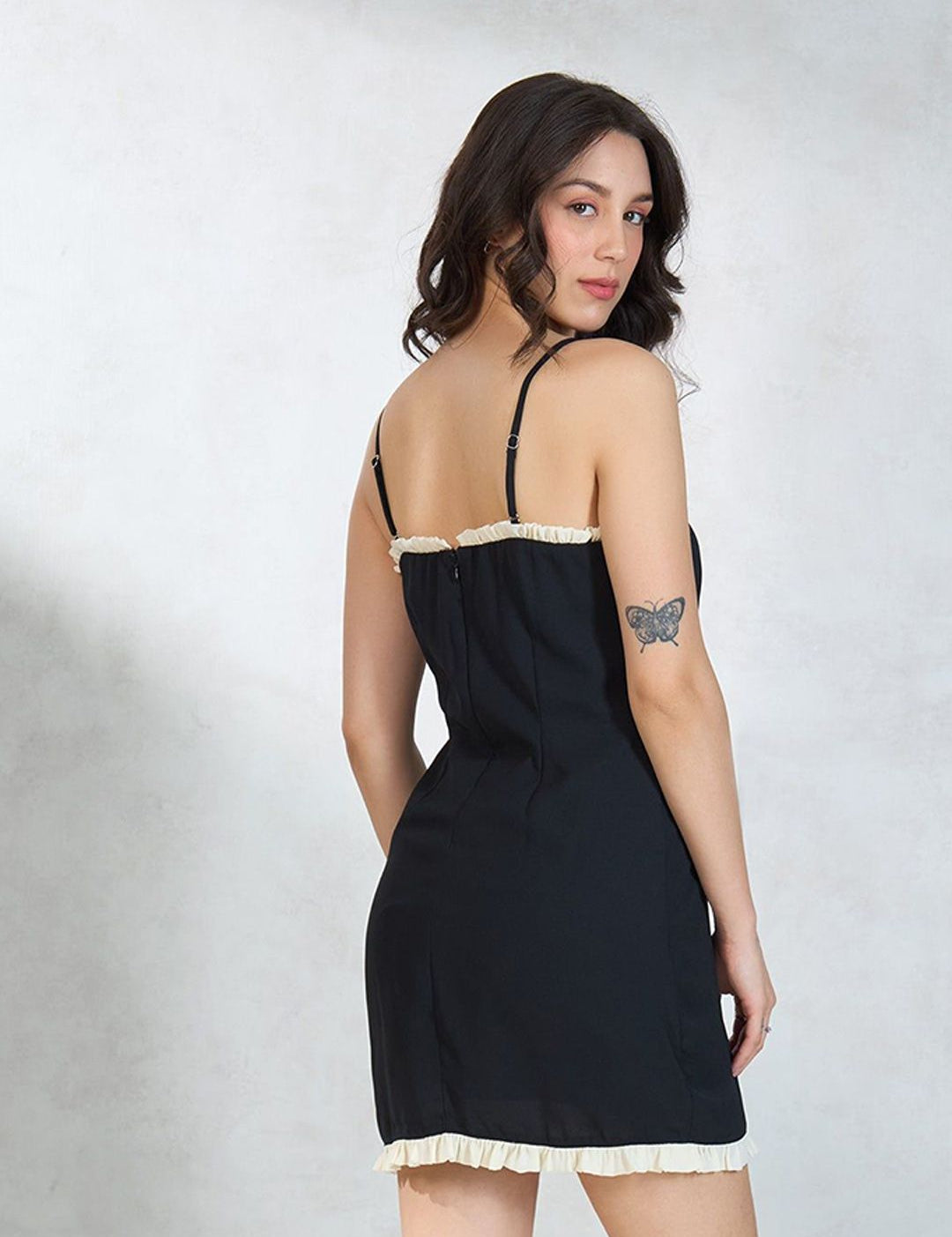 Kotty Shoulder Straps Cotton Sheath Mini Dress