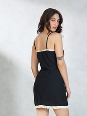 Kotty Shoulder Straps Cotton Sheath Mini Dress