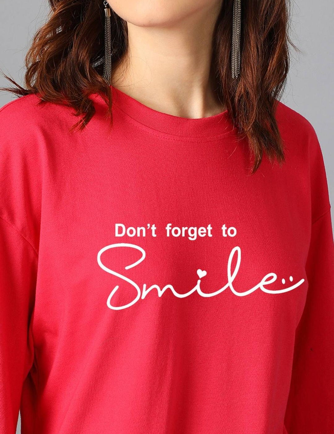 Kotty Women Typography Printed Drop-Shoulder Sleeves T-shirt