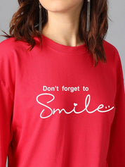 Kotty Women Typography Printed Drop-Shoulder Sleeves T-shirt