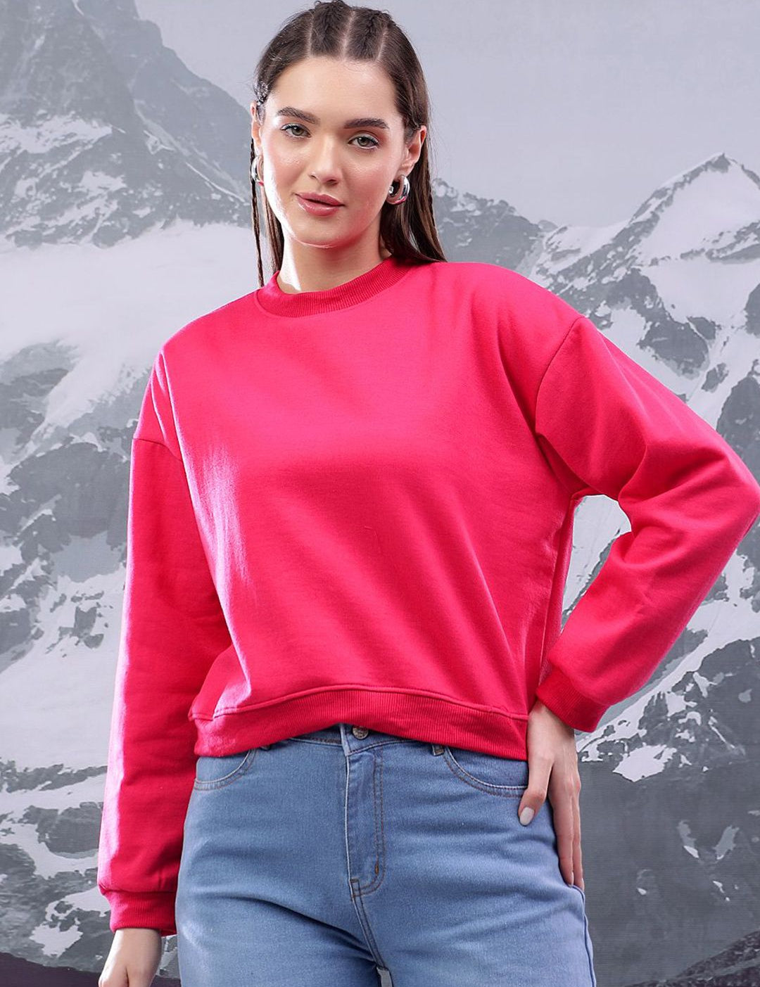 Kotty Women Round Neck Long Sleeves Sweatshirt