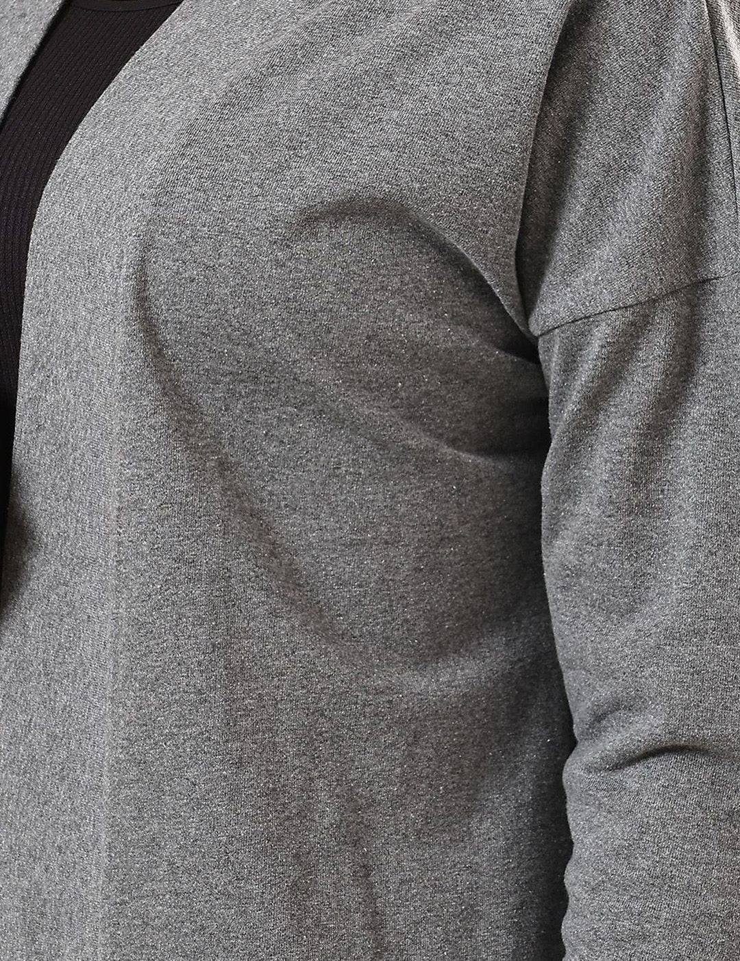 Kotty Shawl Collar Long Sleeves Longline Open Front Shrug