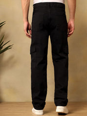 Kotty Men Regular Fit Mid-Rise Clean Look No Fade Stretchable Jeans