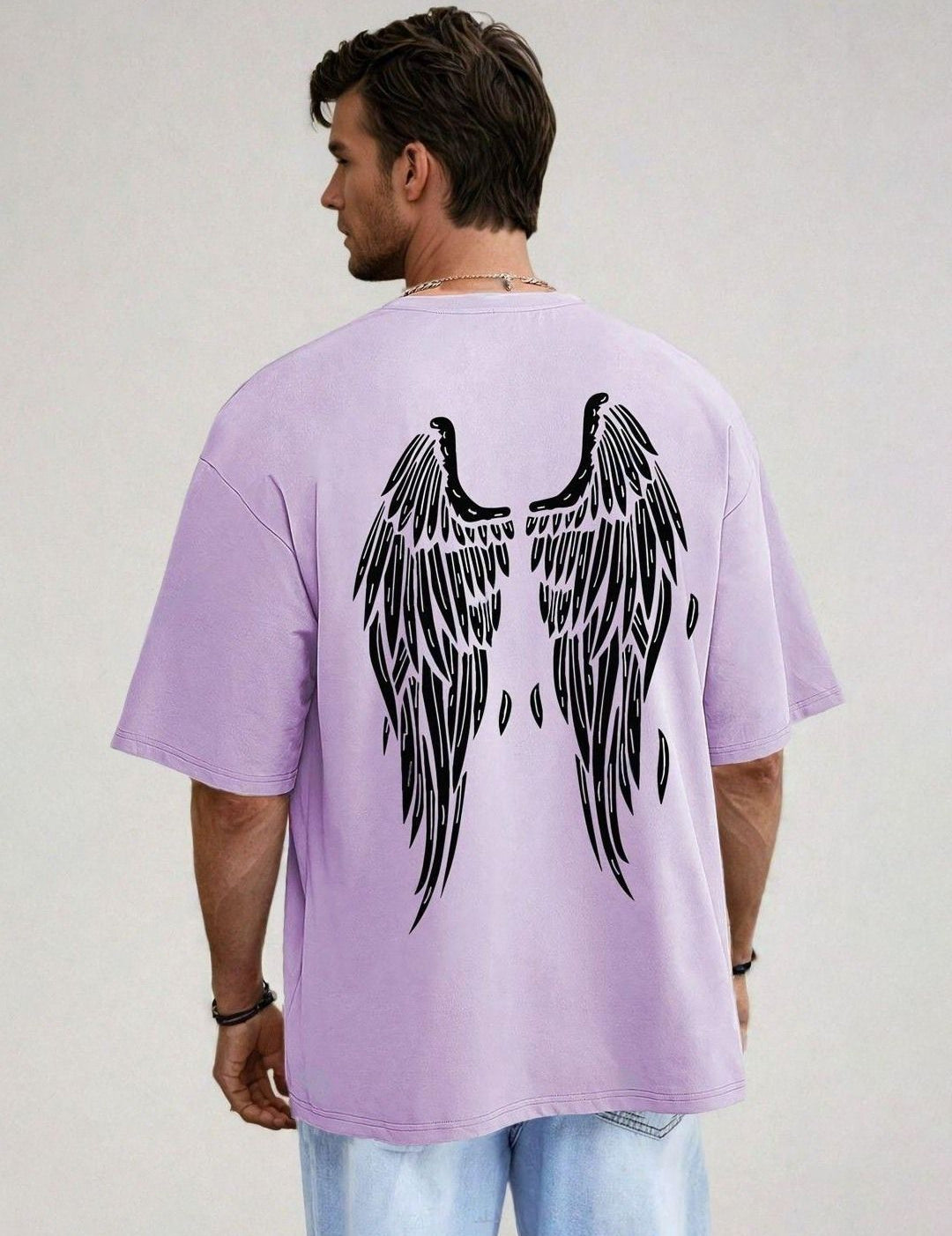 Kotty Men Graphic Printed Round Neck Cotton Oversized T-shirt