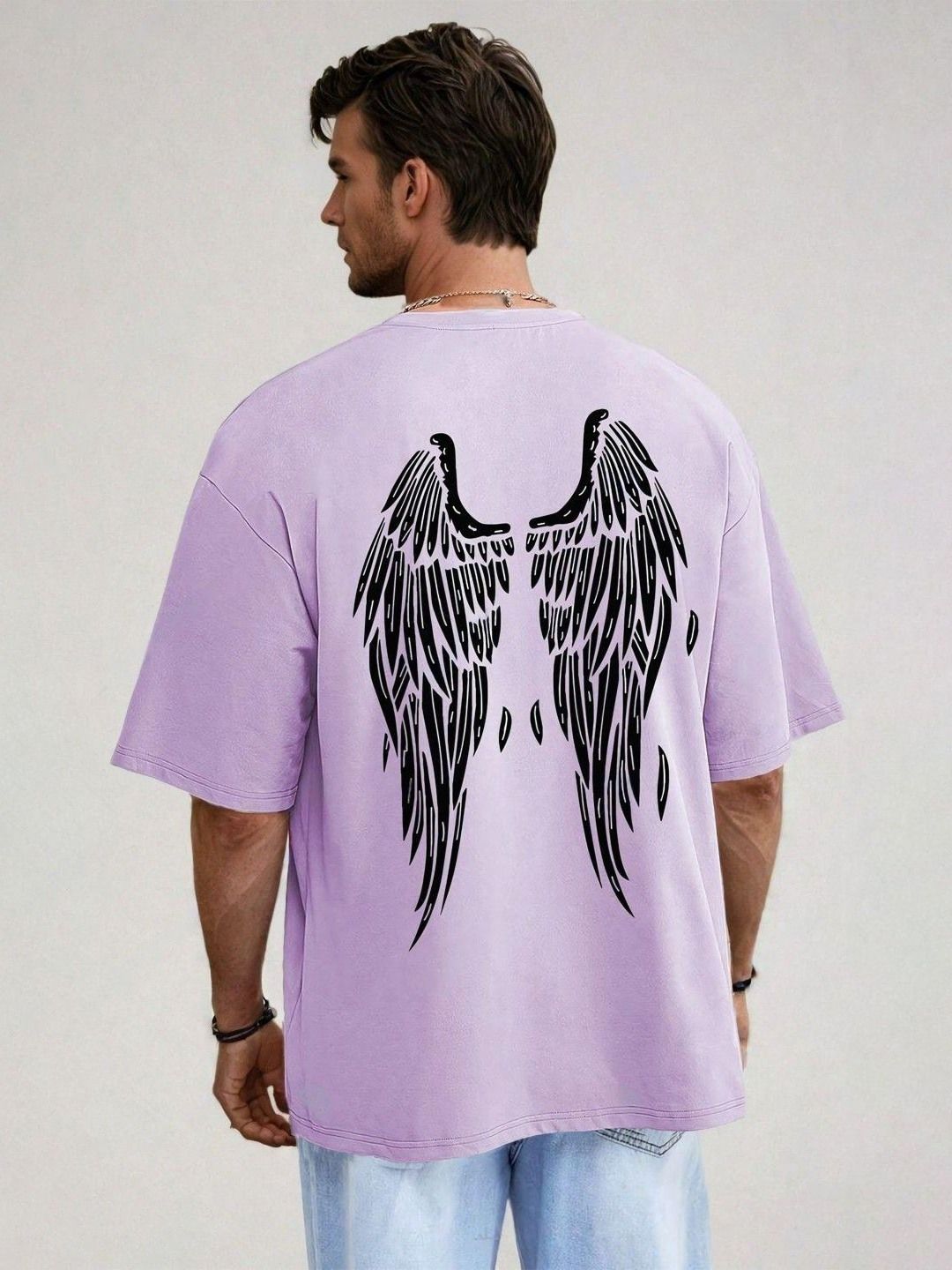 Kotty Men Graphic Printed Round Neck Cotton Oversized T-shirt