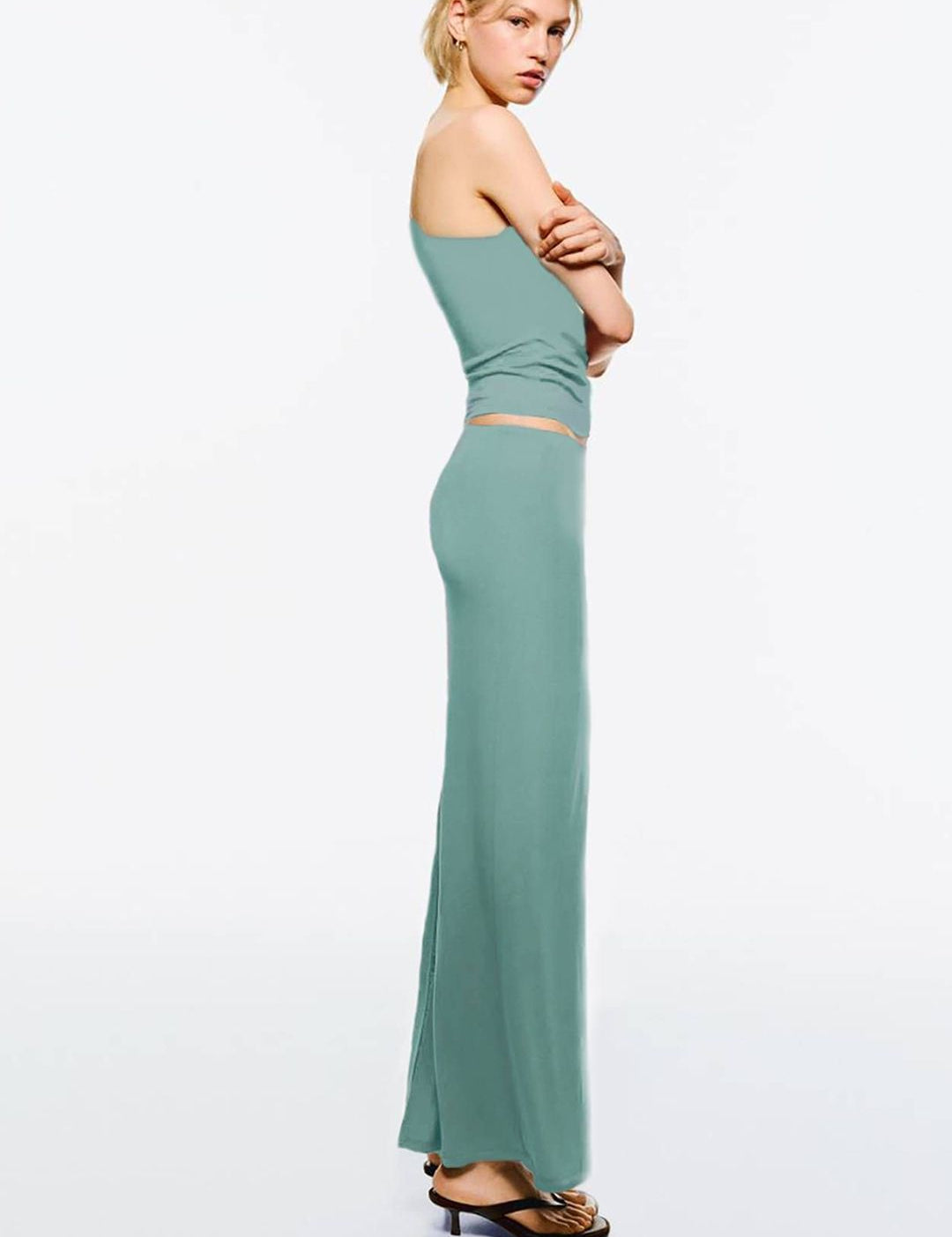 Kotty One-Shoulder Top With Ankle-Length Skirt Co-ords Set