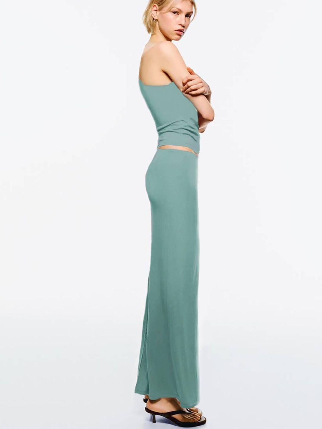 Kotty One-Shoulder Top With Ankle-Length Skirt Co-ords Set