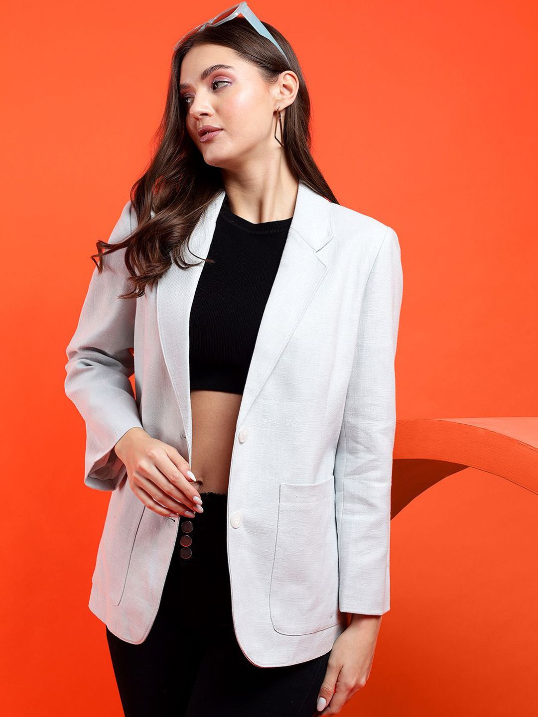 Kotty Notched Lapel Collar Long Sleeves Overcoat