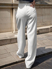 Kotty Women Relaxed Straight Leg Straight Fit High-Rise Easy Wash Trousers