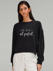 Kotty Women Typography Printed Round Neck Long Sleeves Sweatshirt