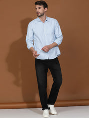 Kotty Blue New Spread Collar Checked Casual Shirt