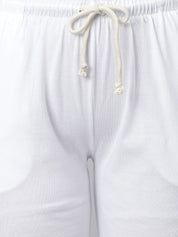 Kotty Women White Solid Straight-Fit Track Pants