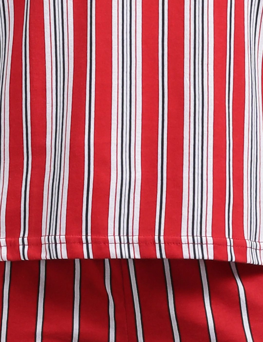 Kotty Women Red & White Striped Night suit