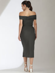 Kotty Grey Off Shoulder Top With Skirt