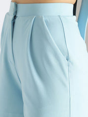 Kotty Blue Shoulder Straps Top With Shorts