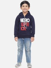 Kotty Boys Blue & Red Printed Hooded Sweatshirt