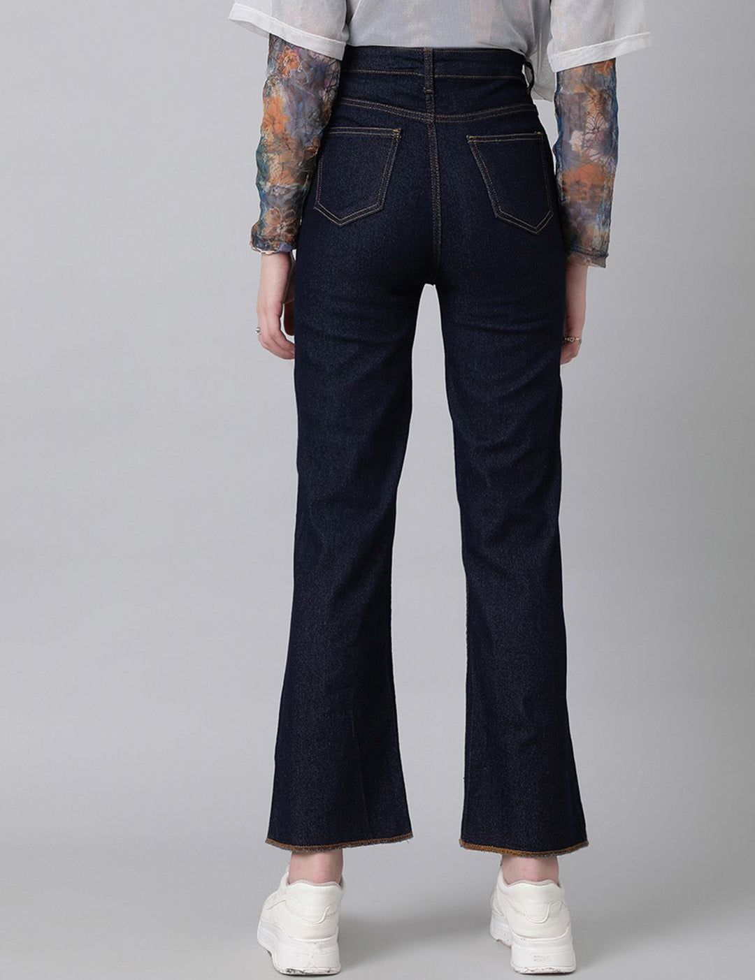 Kotty Women Bootcut High-Rise Slash Knee Stretchable Jeans