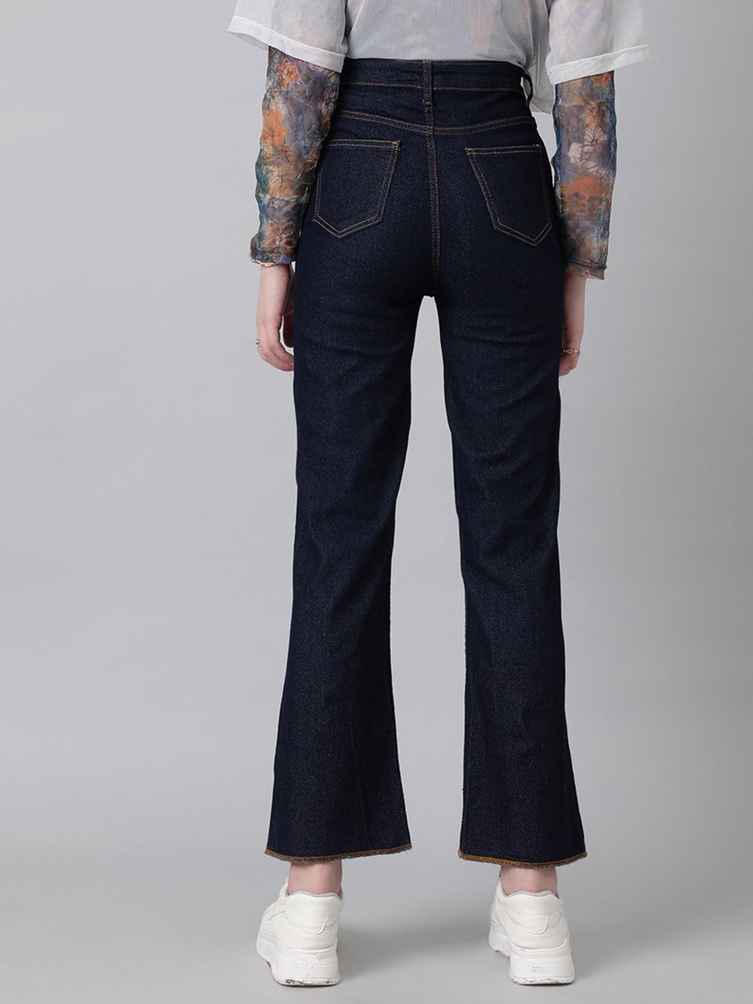 Kotty Women Bootcut High-Rise Slash Knee Stretchable Jeans