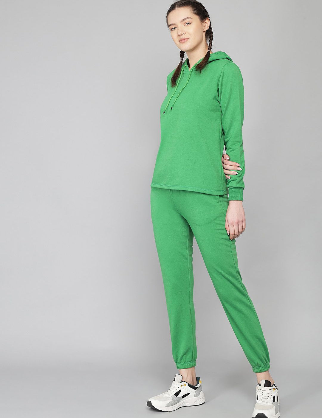Kotty Women Green Hooded Co-Ord Set 