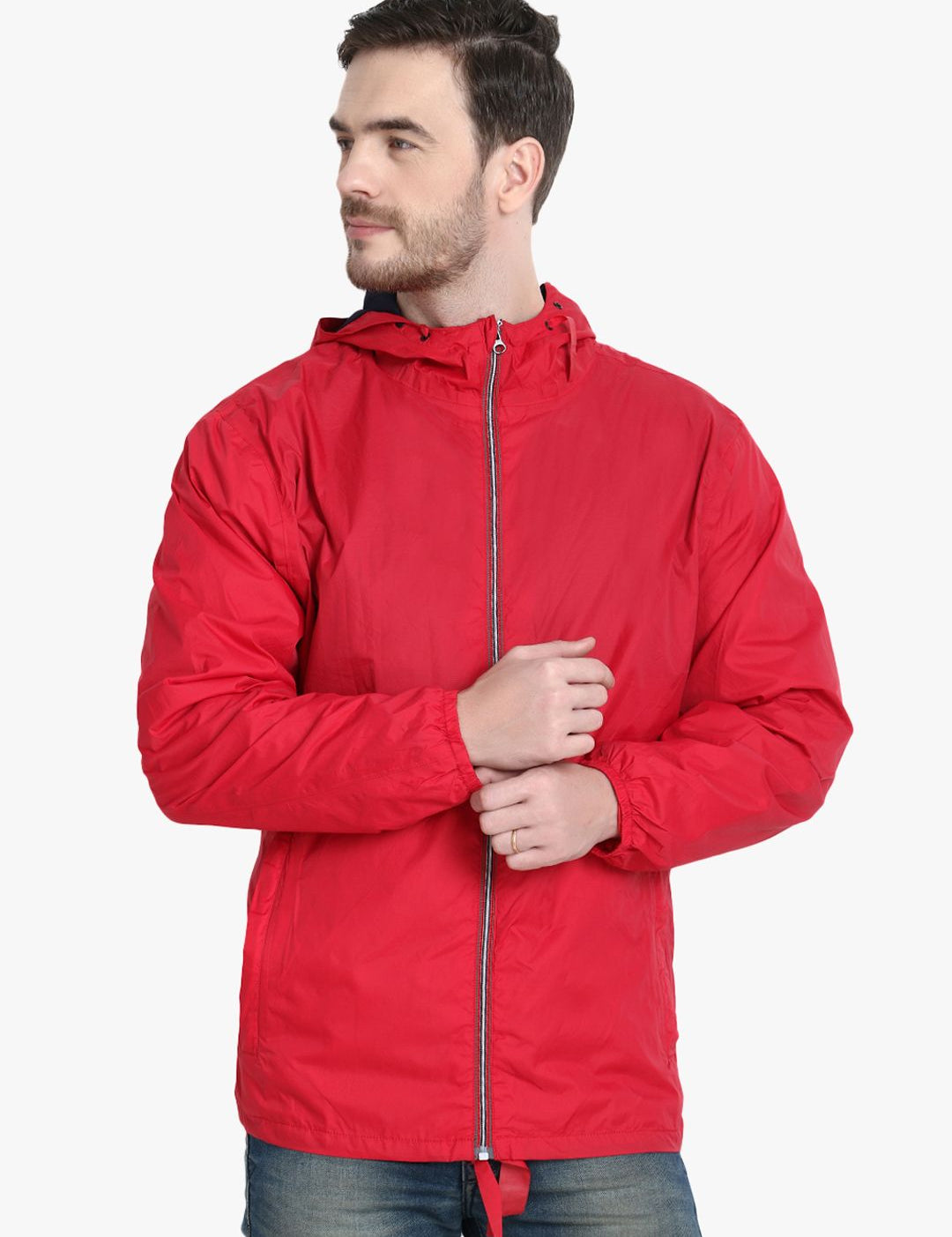 Kotty Men Red Solid Windcheater Padded Jacket