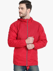 Kotty Men Red Solid Windcheater Padded Jacket