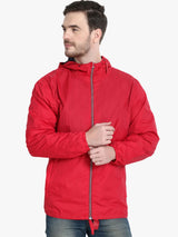 Kotty Men Red Solid Windcheater Padded Jacket