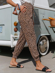 Kotty Women Animal Printed Relaxed Slim Fit High-Rise Easy Wash Trousers