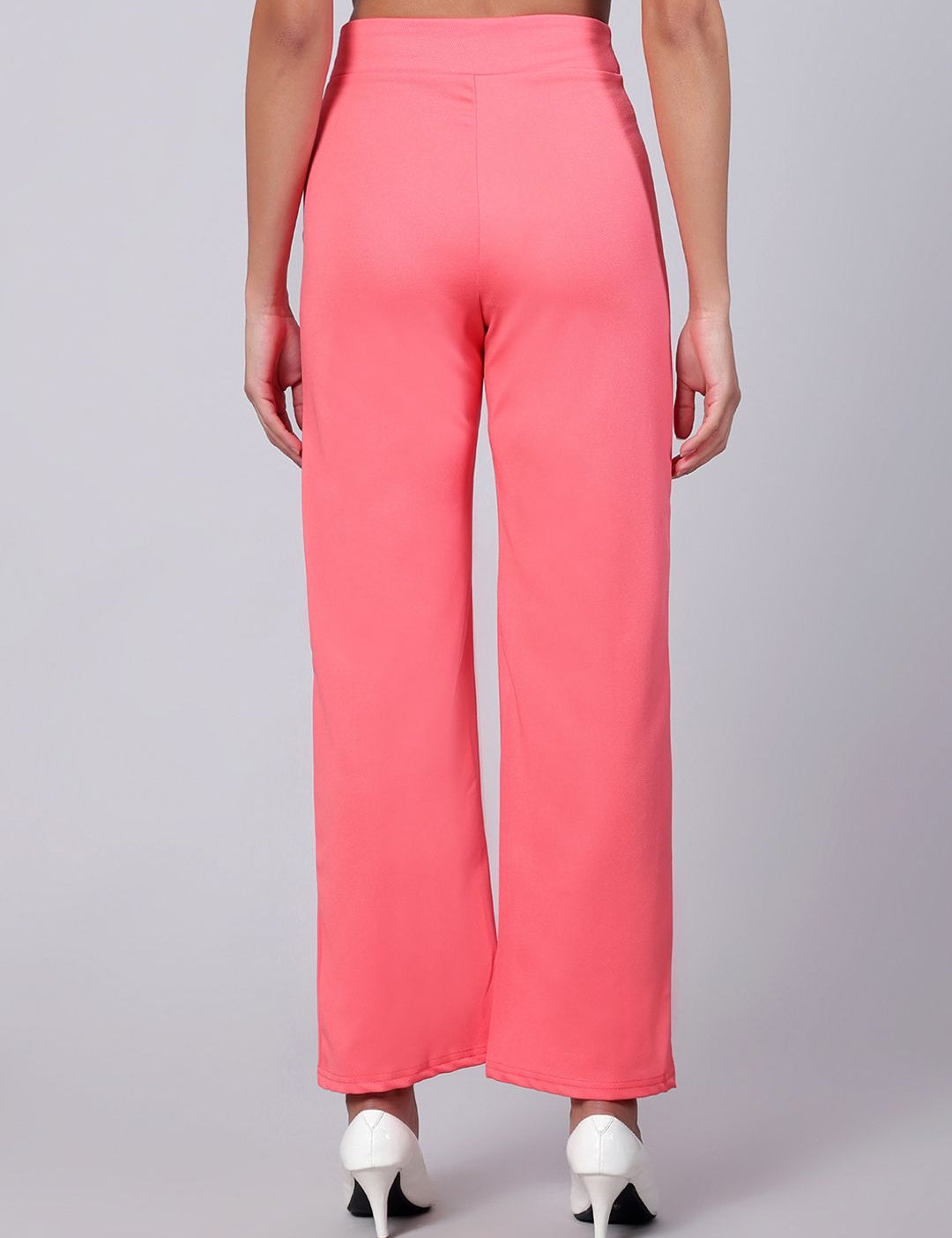 Kotty Women Pack Of 2 Straight Fit High-Rise Easy Wash Trousers