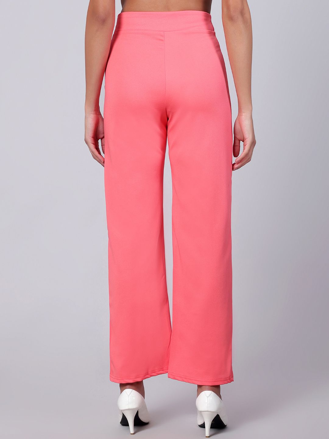 Kotty Women Pack Of 2 Straight Fit High-Rise Easy Wash Trousers