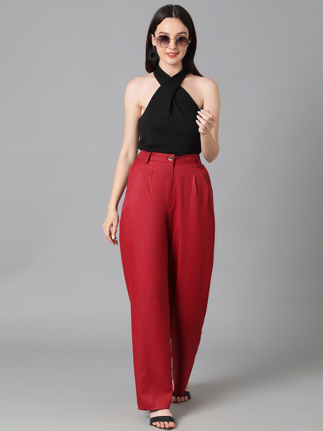 Kotty Halter Neck Satin Styled Back Top