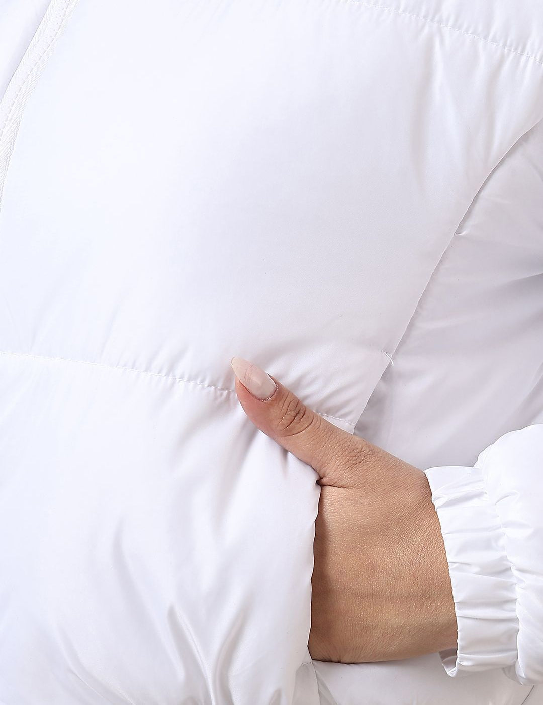 Kotty Women Mock Collar Solid Casual Puffer Insulator Jacket